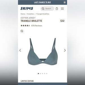 SKIMS Kyanite, cotton jersey triangle bralette